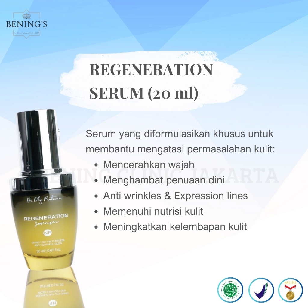 SERUM REGENRATION  Acne Scar Serum  Serum Bopeng - bening skincare dr oky pratama Benings Clinic