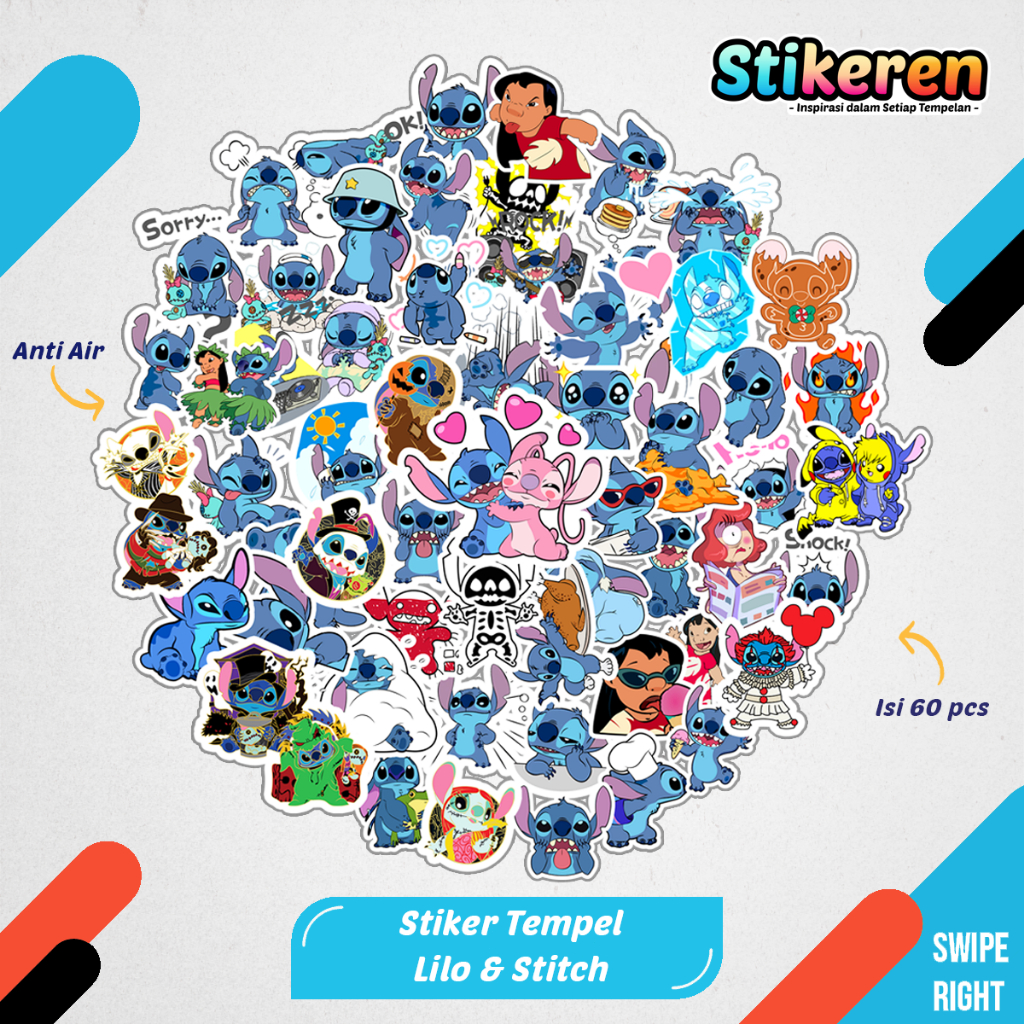 

Stiker Lilo and Stitch Kartun Film Paper Vinyl Dekorasi Laptop Koper Tumbler Kulkas DIY
