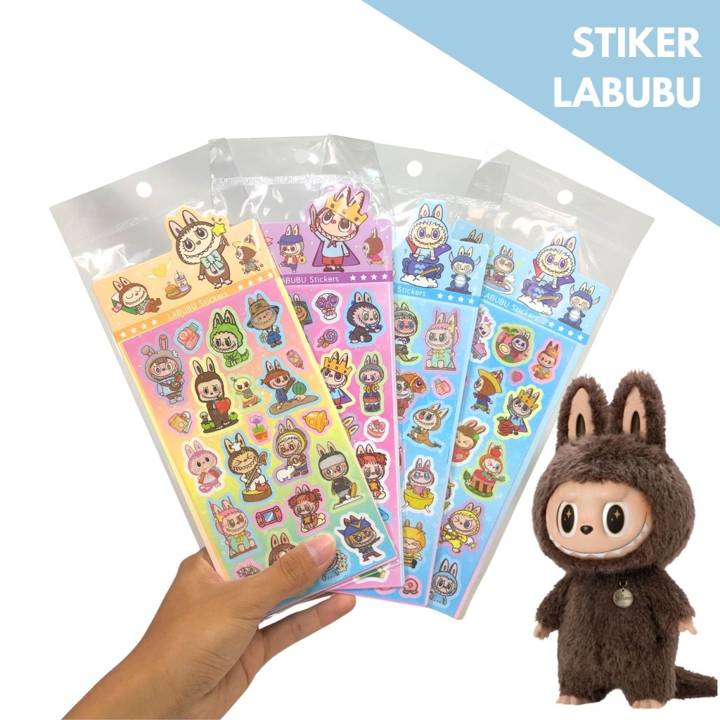 

Stiker Labubu Sticker Impor Tempelan Stiker Karakter Labubu Mix Sticker Mainan Anak Monster Bear