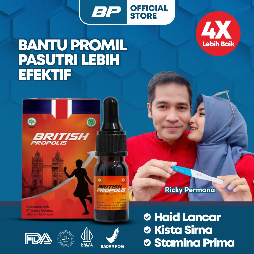 BRITISH PROPOLIS - Promil Program Hamil Stamina Pria, Kesuburan Wanita, Kista, Miom, Lancarkan Haid
