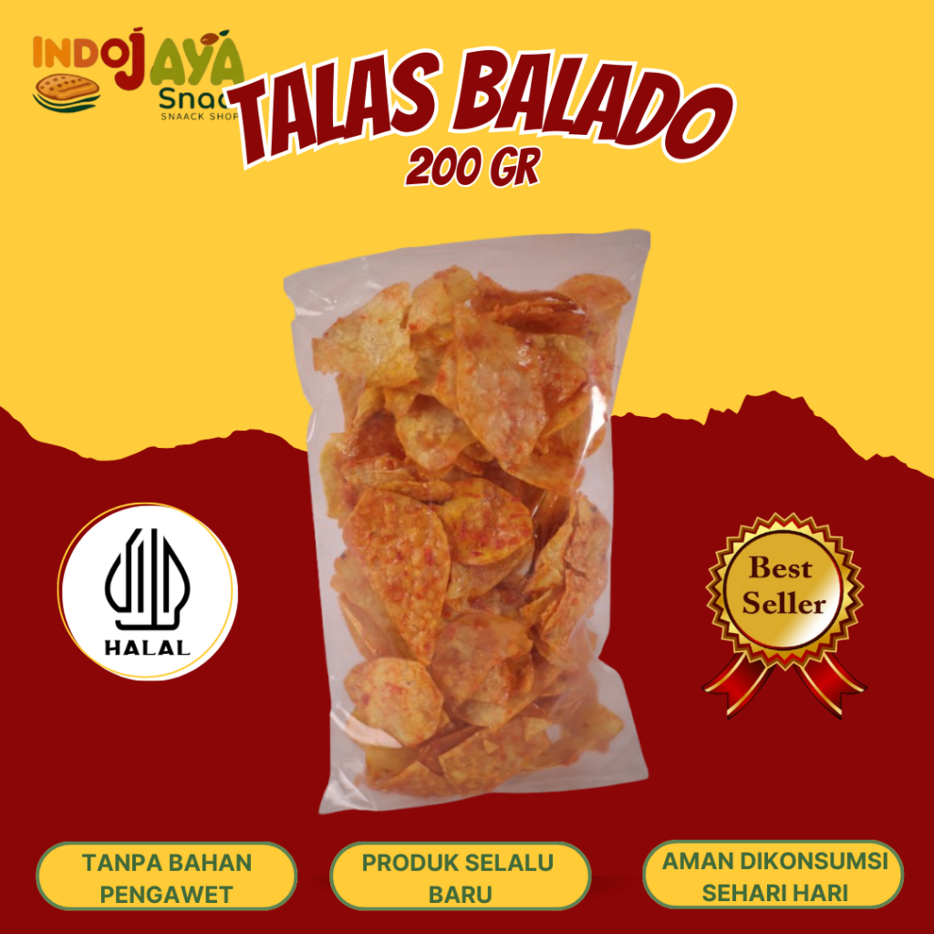 

Keripik talas balado pedas 200 gr