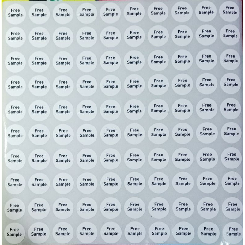 

Stiker Free Sample/Sampel Gratis Bulat Diameter 1.5 cm