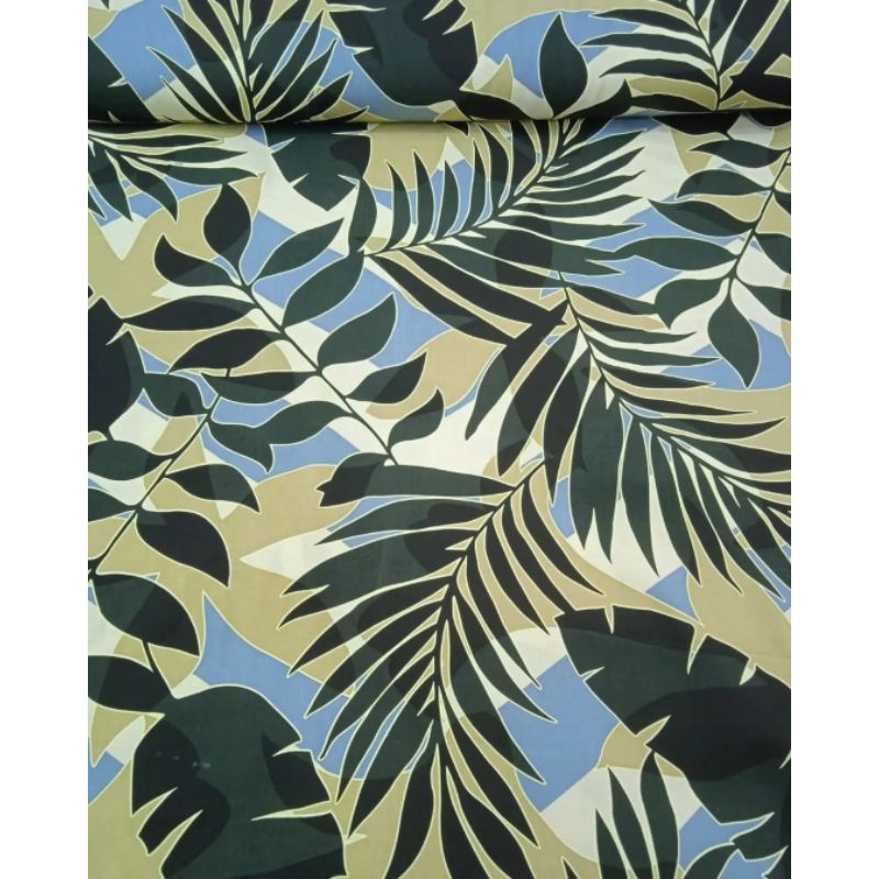 KAIN RAYON COTTON PREMIUM GARMENT MOTIF DAUN