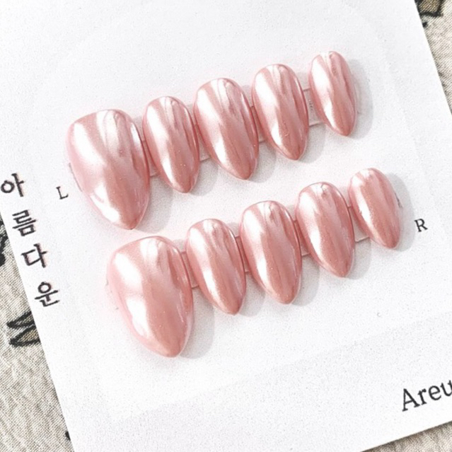 Press On Nails Nude Glaze Donut Kuku Palsu Nude Glaze Donut