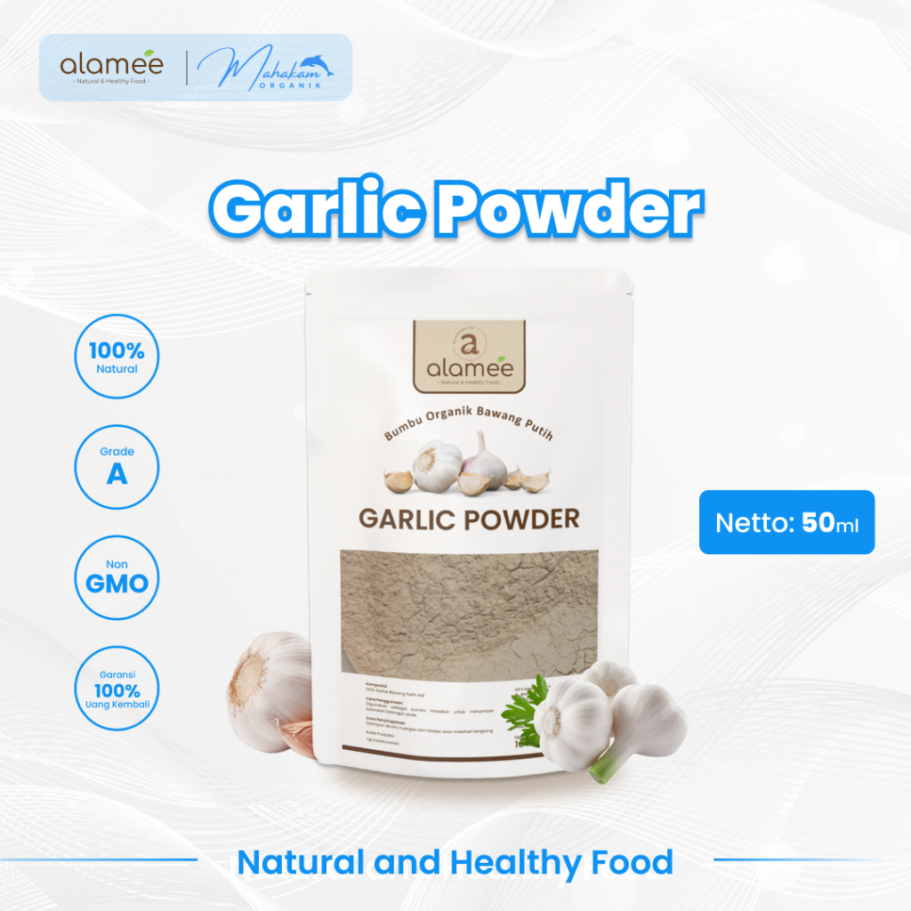 

ALAMEE Bubuk Bawang Putih Bumbu Dapur Organik Ground Garlic Powder Instan Murni Seasoning 50 Gram