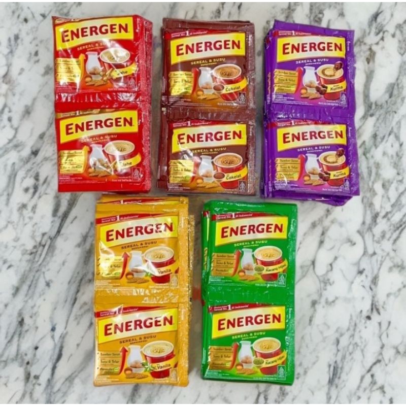 

Energen Sereal 1 renceng isi 10 @34 gr/sachet Berbagai macam rasa