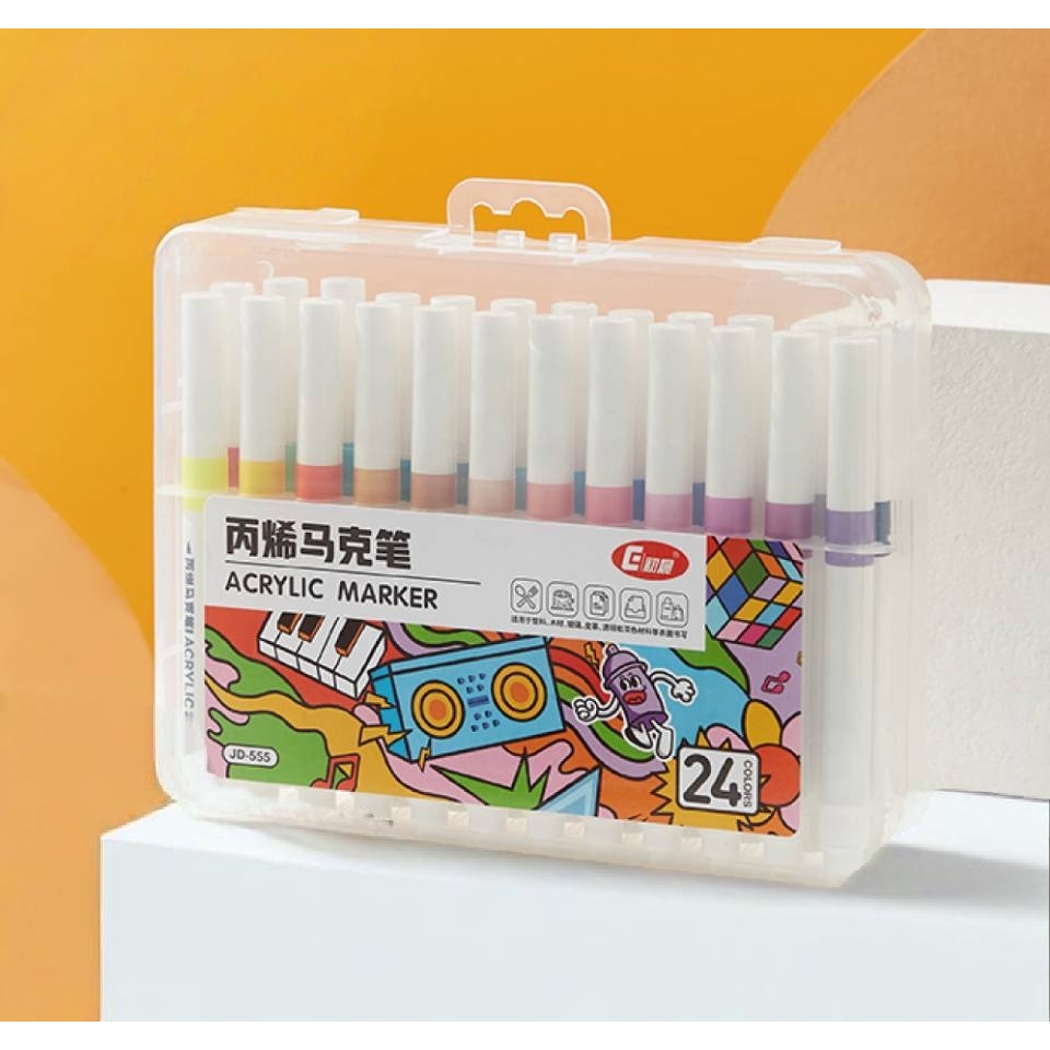 

Spidol Akrilik Marker 1 set Acrylic Marker Squeezy Pen Akrilik Marker Warna 24 Warnas