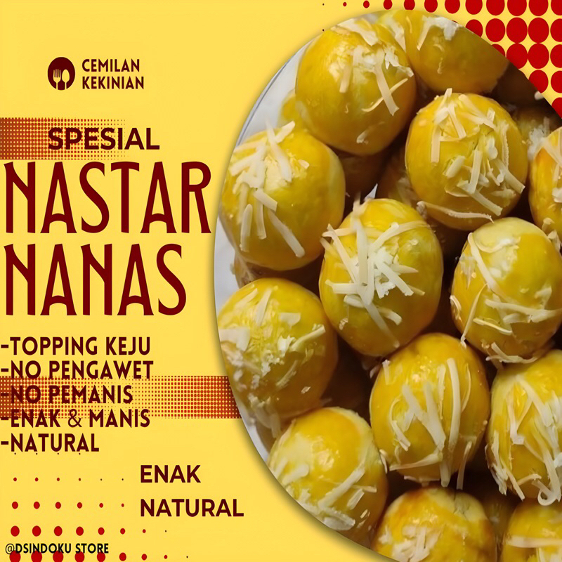 

Kue Nastar Selai Nanas Topping Keju (Termurah) Cemilan Keluarga