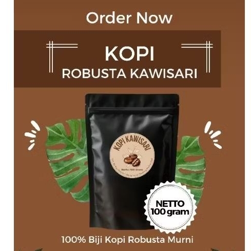 

Kopi Hitam Robusta Kawisari 100% Murni Tanpa Campuran Berat 100 gram
