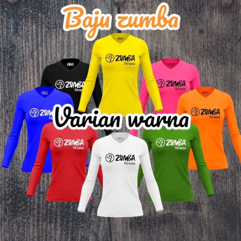 Jersey Olahraga Senam Zumba Wanita _ Atasan Olahraga Wanita _ Baju Senam Lengan Panjang