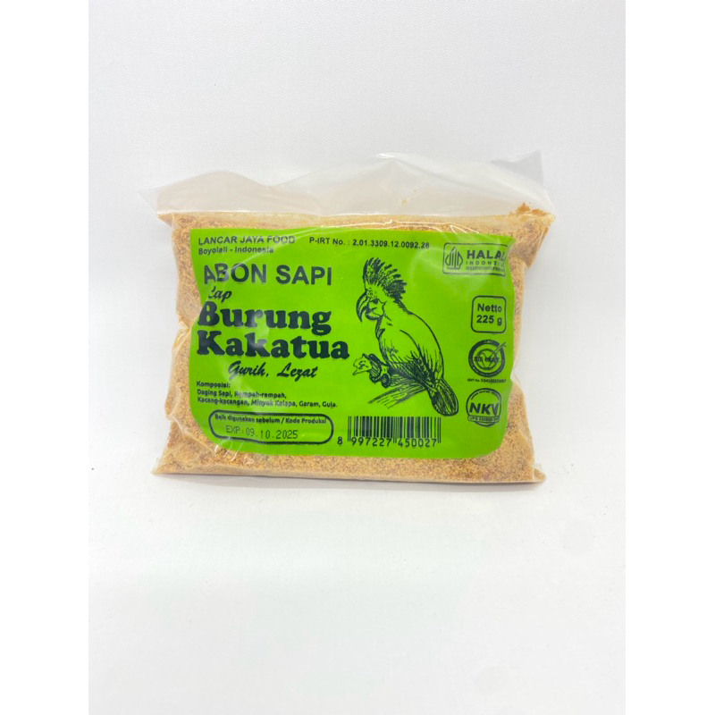 

Abon Sapi Cap Burung Kakatua (225g) / Abon Dengan Kualitas Baik dengan Harga Terjangkau