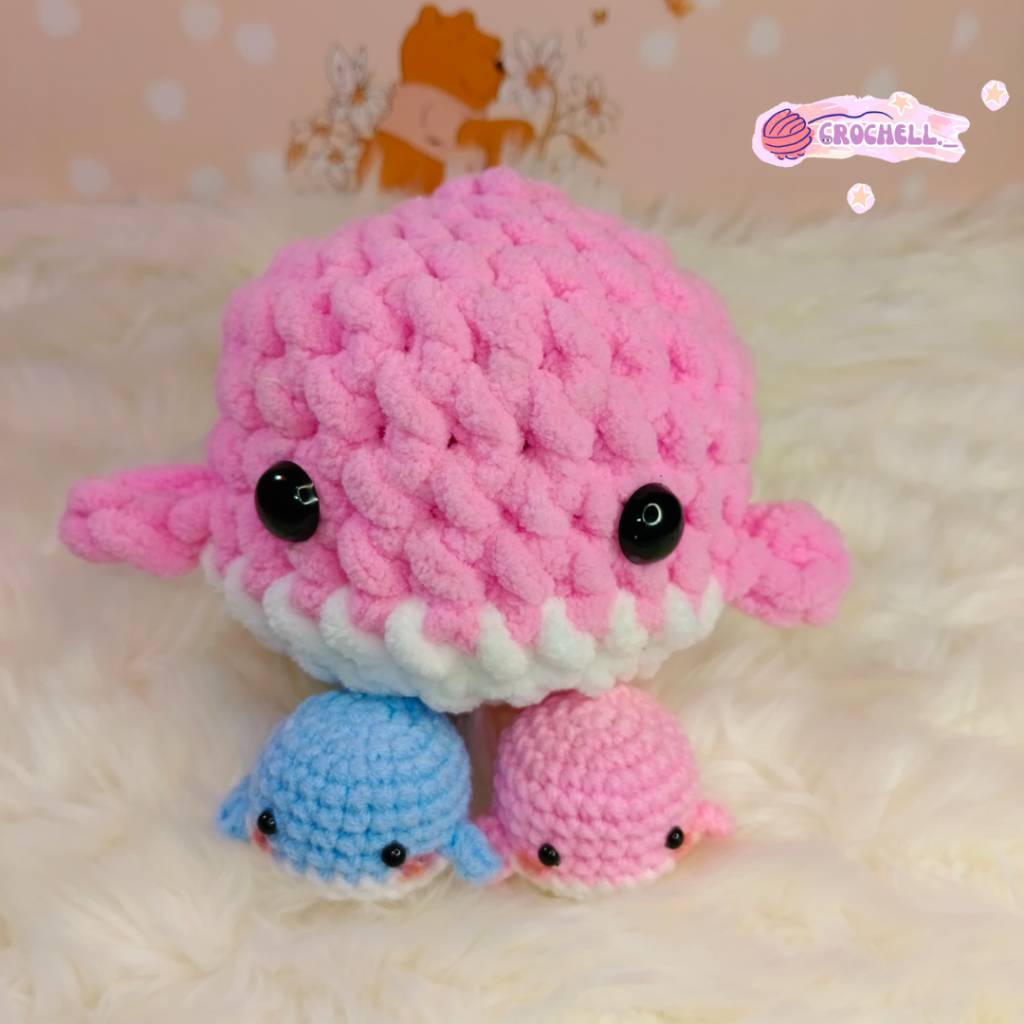 Boneka rajut paus | gantungan kunci couple paus rajut | keychain crochet whale | boneka paus
