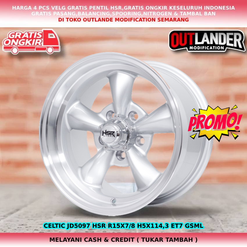 Velg celong hsr celtic ring 15 ertiga luxio granmax apv terios rush innova hsr celtic r15 silver