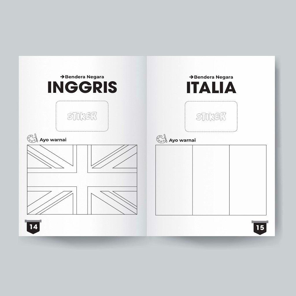 [Whispers] Buku Mewarnai Bendera Negara di Dunia - Bonus Sticker