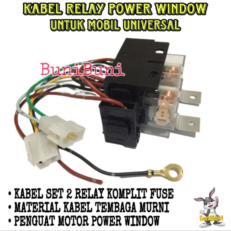 YTY KABEL RELAY POWER WINDOW MOBIL UNTUK PENGUAT NAIK TURUN KACA JENDELA MOBIL UNIVERSAL