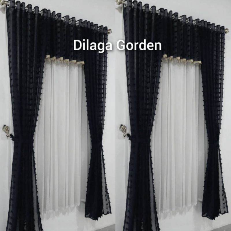 Gorden Satu Set Poni Sepasang Gorden Satu Poni Ukuran Jendela Pintu Ruang Tamu