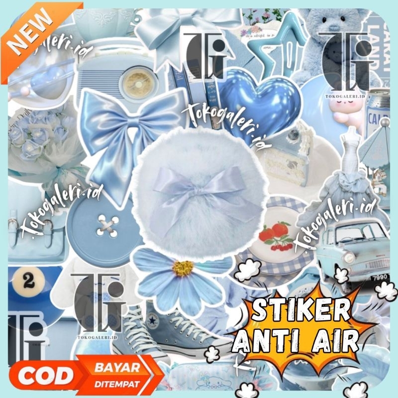 

50 PCS STIKER SOFT BLUE AESTHETIC STIKER BLUE MURAH ANTI AIR SUDAH CUTTING UNTUK TUMBRL CASING NOTEBOOK JURNAL LAPTOP DLL