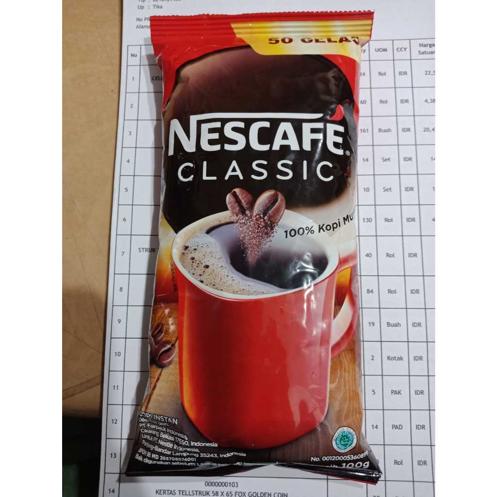

Refill Kopi Nescafe Classic 100gr ( Expired Date Maret 2025 )