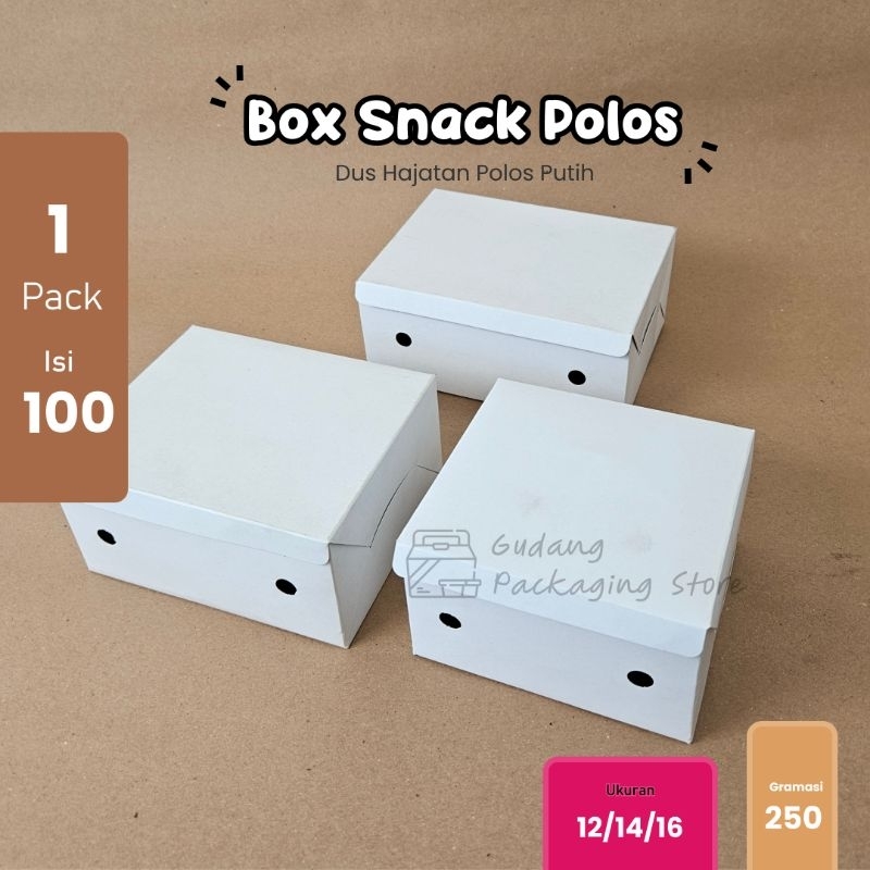 Box Snack Polos / Box Hajatan Polos / Dus Kue Polos Putih