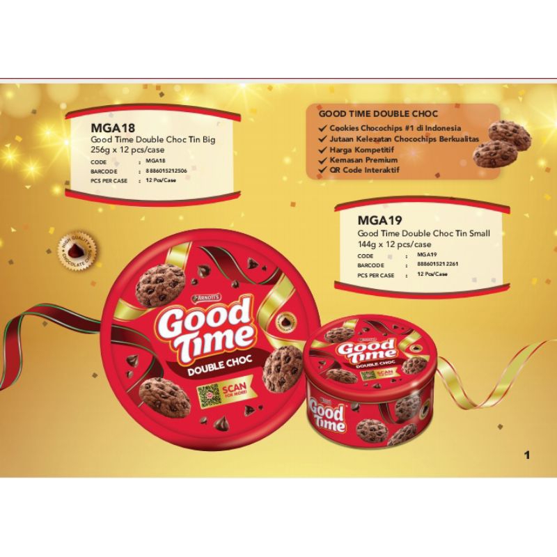 

GOOD TIME KEMASAN KALENG DOUBLE CHOC 144gr - 256gr Biskuit - cookies