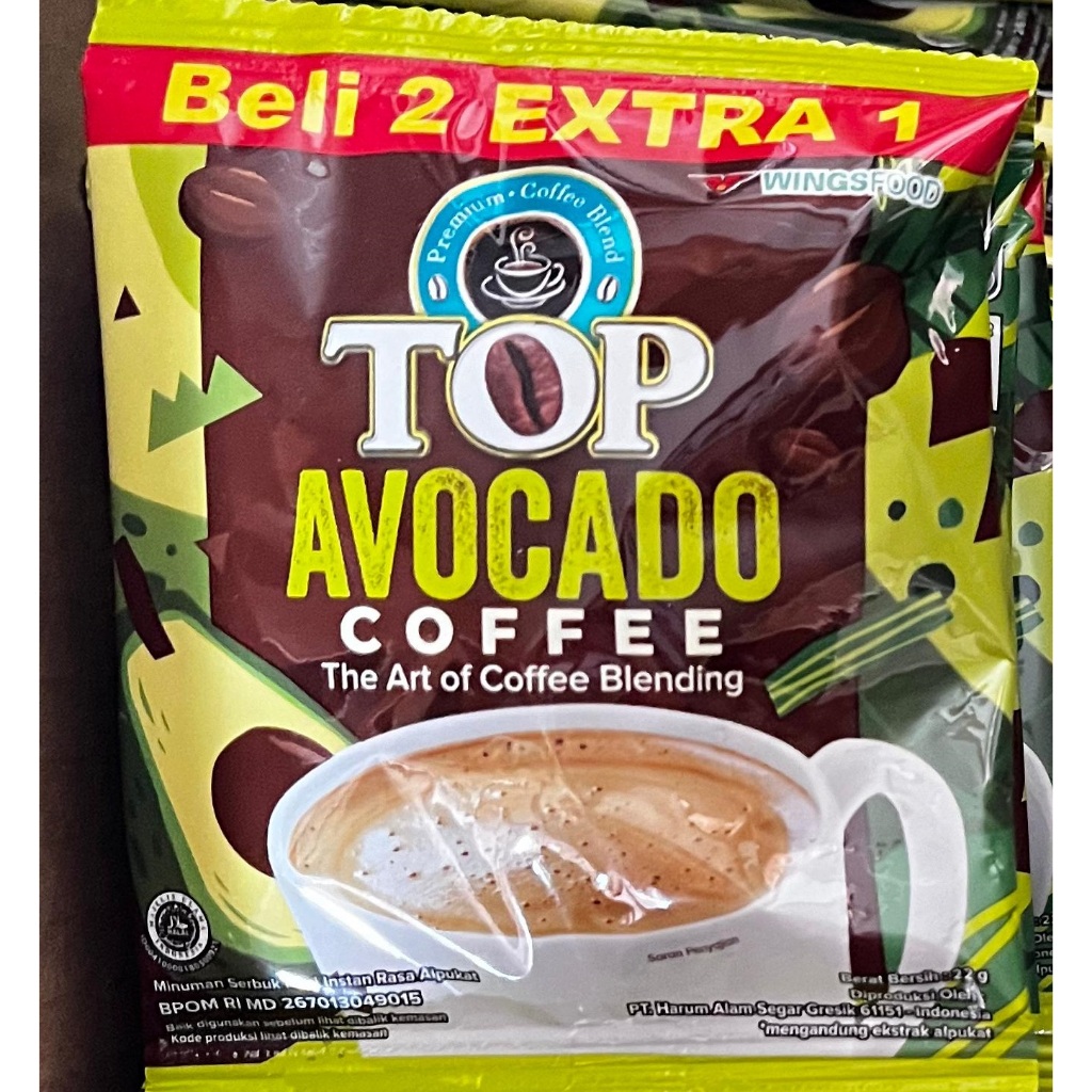 

TOP KOPI AVOCADO Netto 20gr Harga per 1 Renceng Isi 15 Sachet