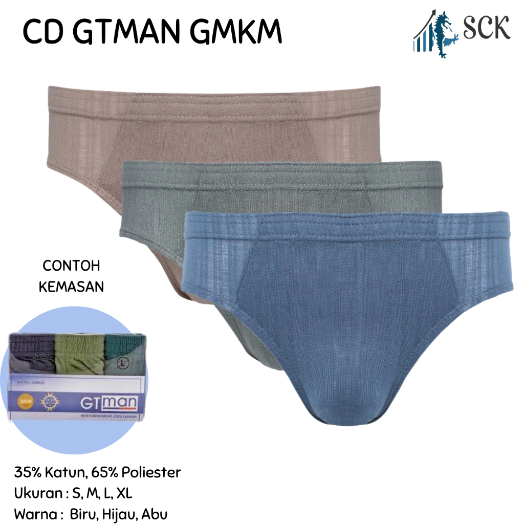 [ISI 3] CD Pria GT-MAN GMKM Bahan Katun Polyester| Celana dalam gt man dewasa Pria | CD GT man Cowok