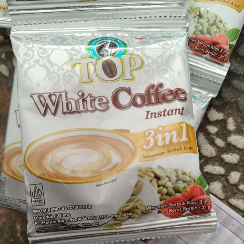 

1 renteng isi 12 sachet TOP White Coffee Instant Minuman Serbuk Kopi 3 in 1