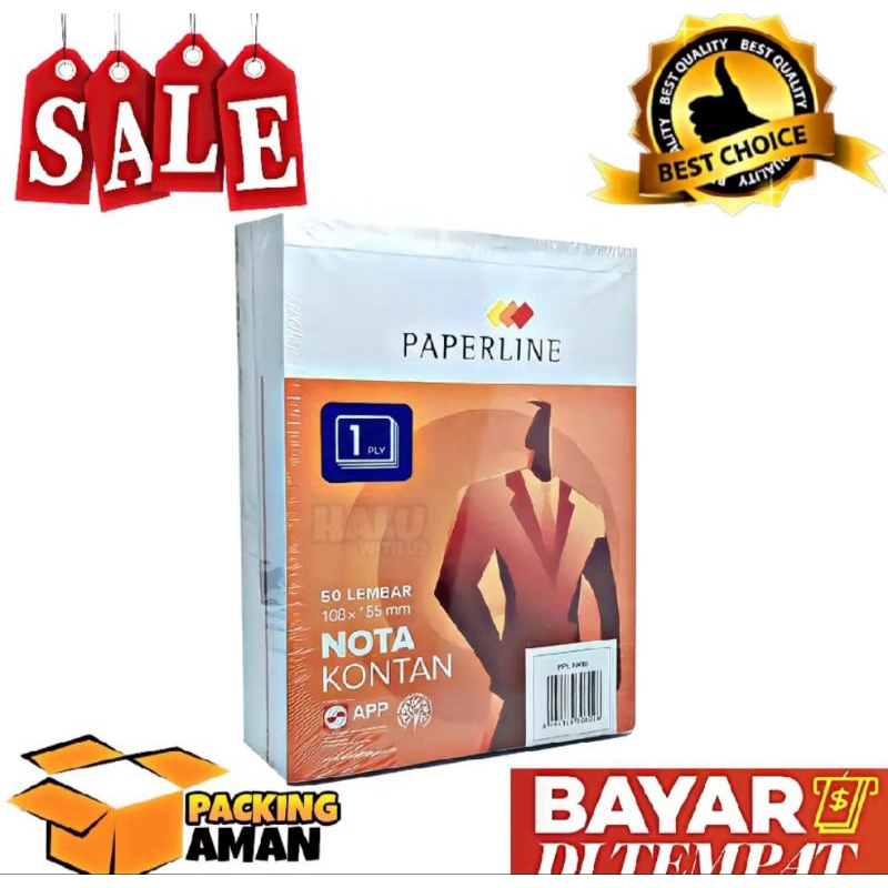 

Nota kontan paperline 1ply 1pack (10 buku)