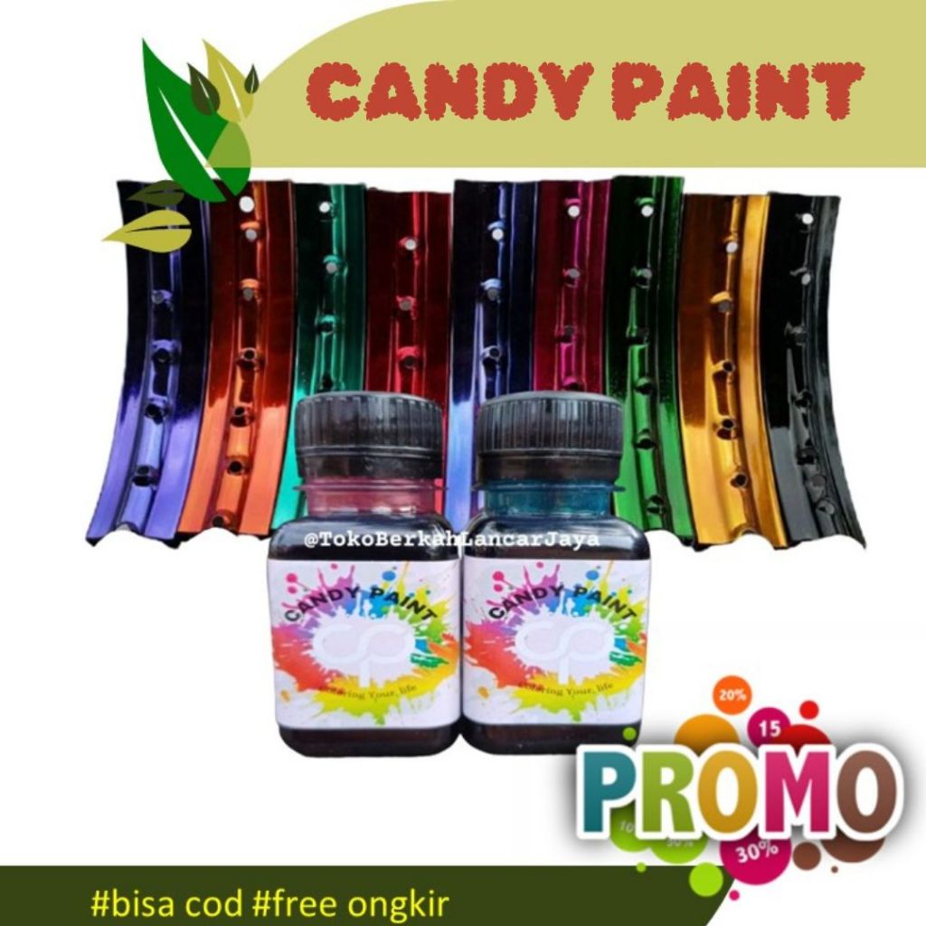 Cat Velg Candy Paint Cat Candy Chrome Warna Gold Glitter 50 ML