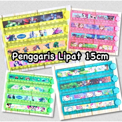 

MURAH Penggaris Lipat Fancy 15cm Murah Warna Random Panjang keseluruhan 30cm