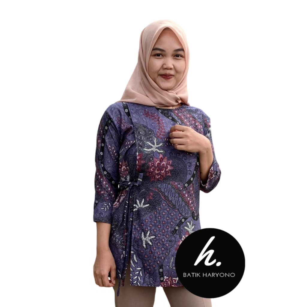 BATIK HARYONO Baju Wanita Blus Seragam Kondangan Kerja Lengan 3/4 Kantor