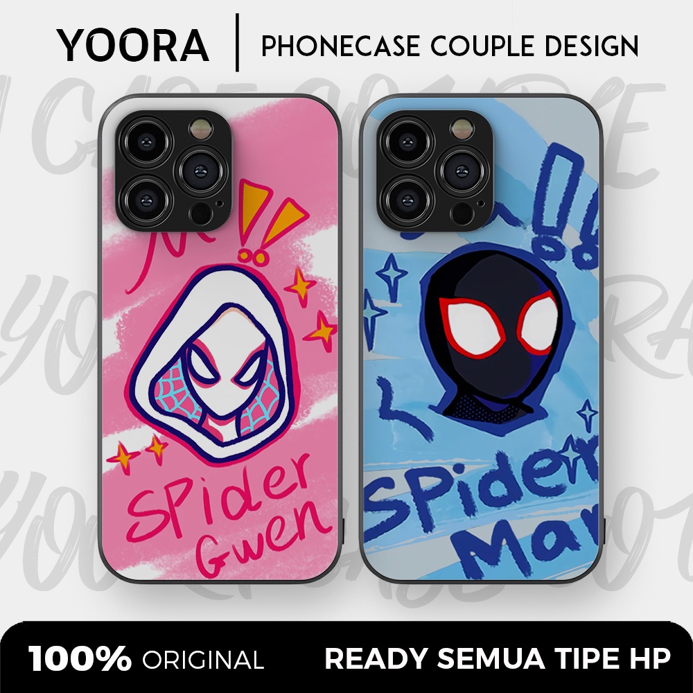 [SPI09] Custom Case Couple Spiderman Spidergwen Premium Bisa Untuk Semua Tipe Hp