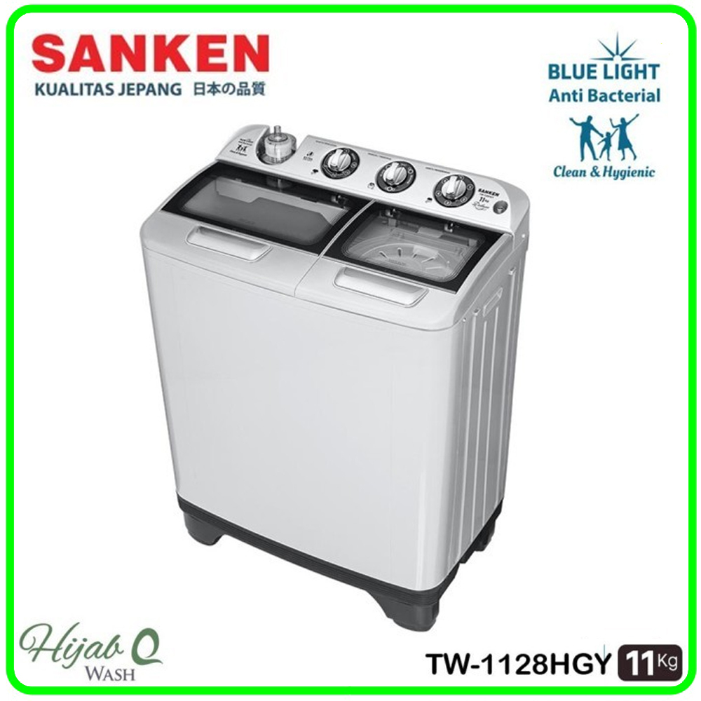MESIN CUCI SANKEN 2 TABUNG KAPASITAS BESAR 11 KG TW 1128 HGY - X Tor Hijab Series