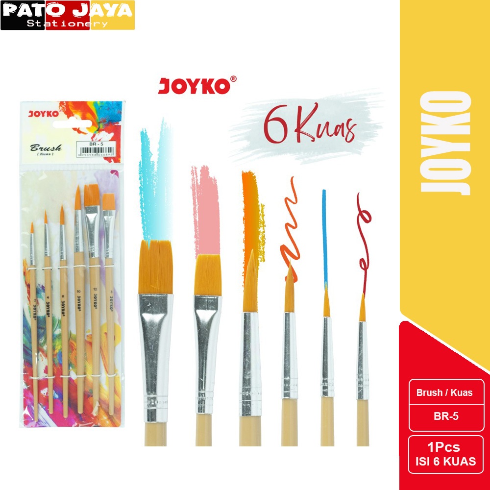 

KUAS LUKIS 1 SET JOYKO BR-5 ISI 6 KUAS