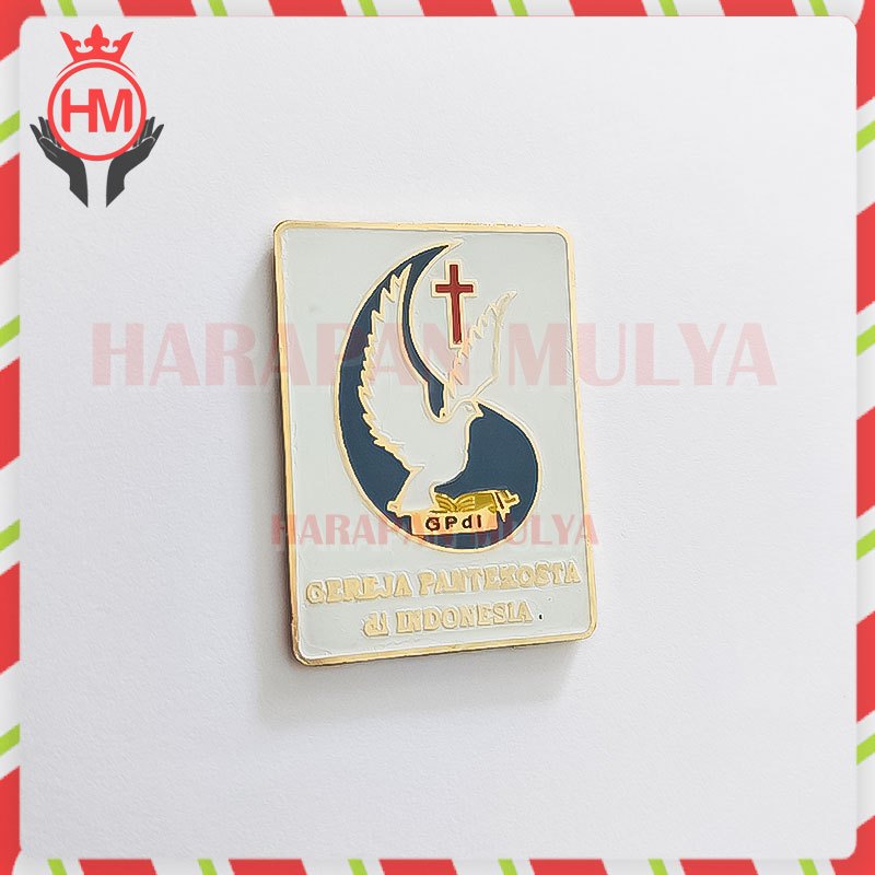 Pin Logo GPdI Bahan Logam Lencana GPdI Magnet - Harapan Mulya