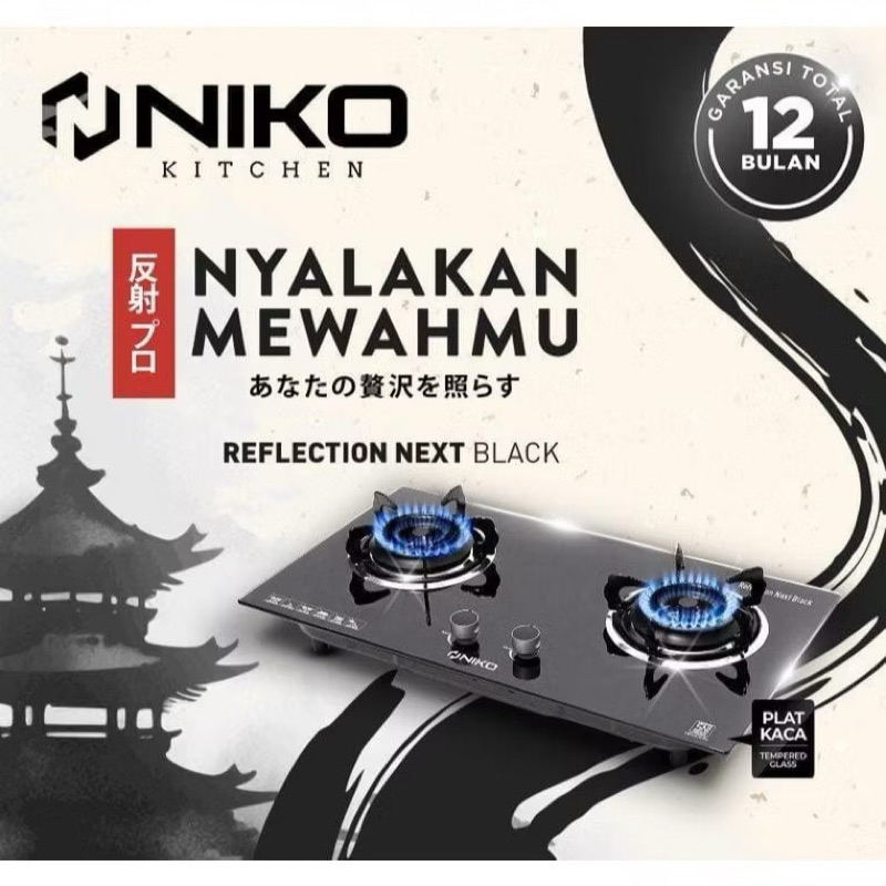 Niko - Kompor Tanam 2 Tungku Niko Black