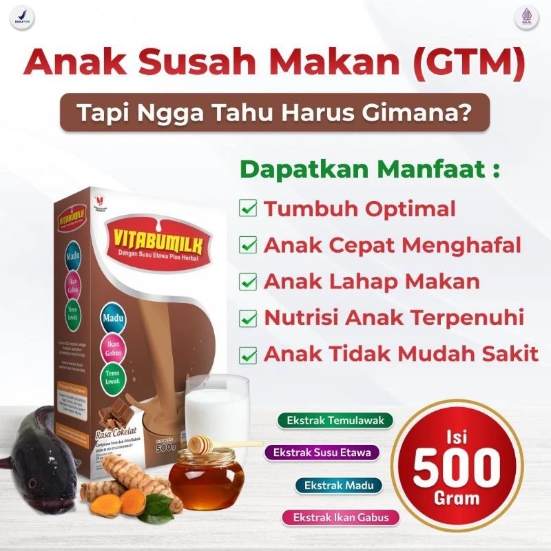 

Susu Vitabumilk Untuk Meningkatkan Nafsu Makan, Berat Badan, Tinggi Badan Dan Kecerdasan Anak