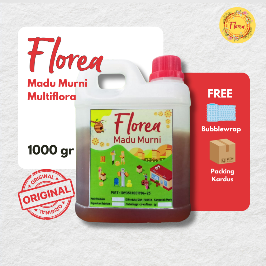 

Florea Madu Asli Murni Multiflora 1 kg 100% Pure Raw Honey