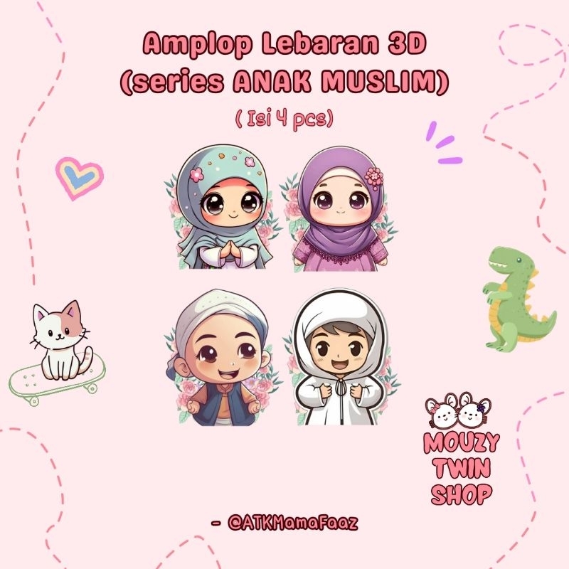 

Amplop Lebaran 3D glossy. MOUZY TWIN SHOP.