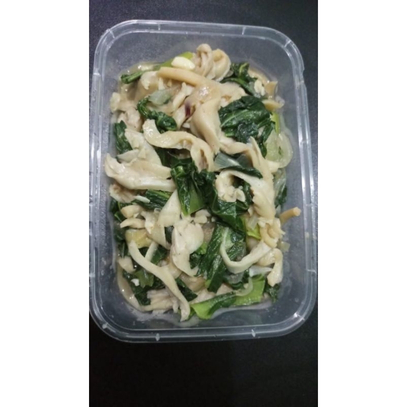 

Tumis pokcoy jamur tiram 400gr