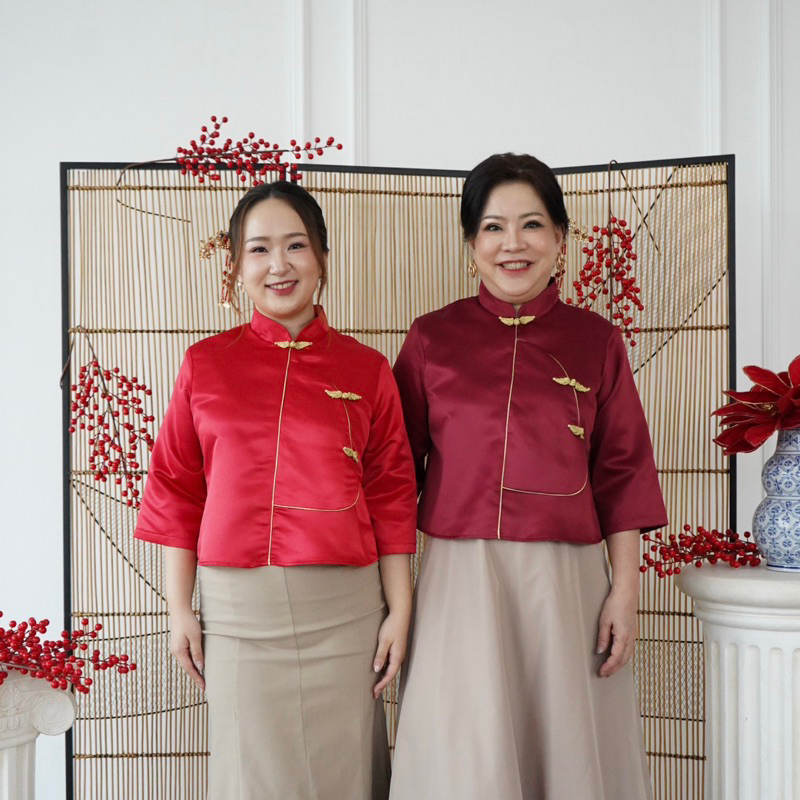 Kayla Qibao Top Baju Atasan Kerah Cheongsam Pakaian Wanita
