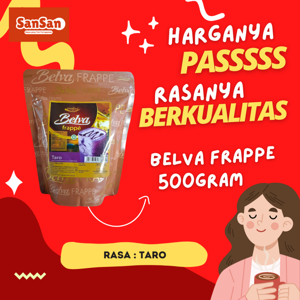 

Belva Frappe minuman bubuk rasa Taro 500gram