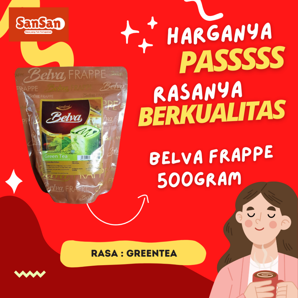 

Belva Frappe Greentea Minuman bubuk 500gram