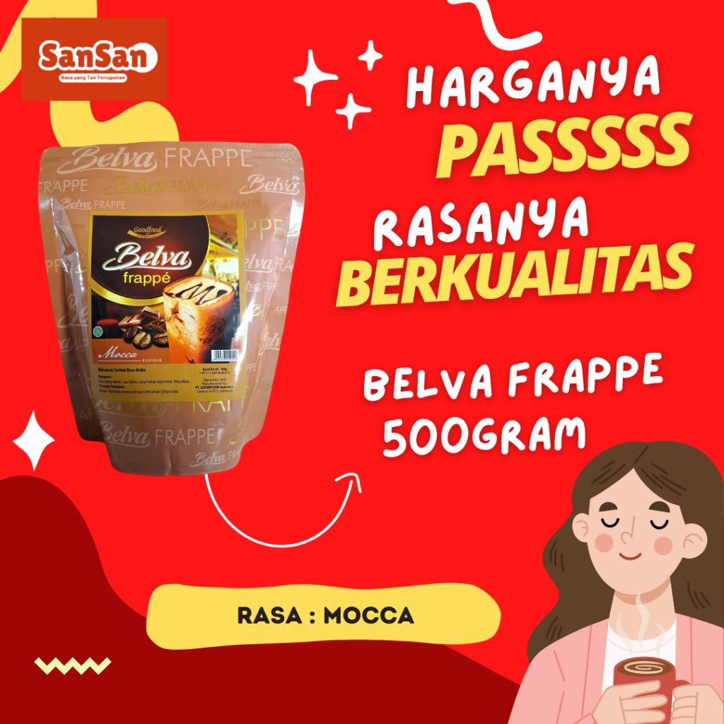 

Belva Frappe Rasa Mocca minuman bubuk 500gram