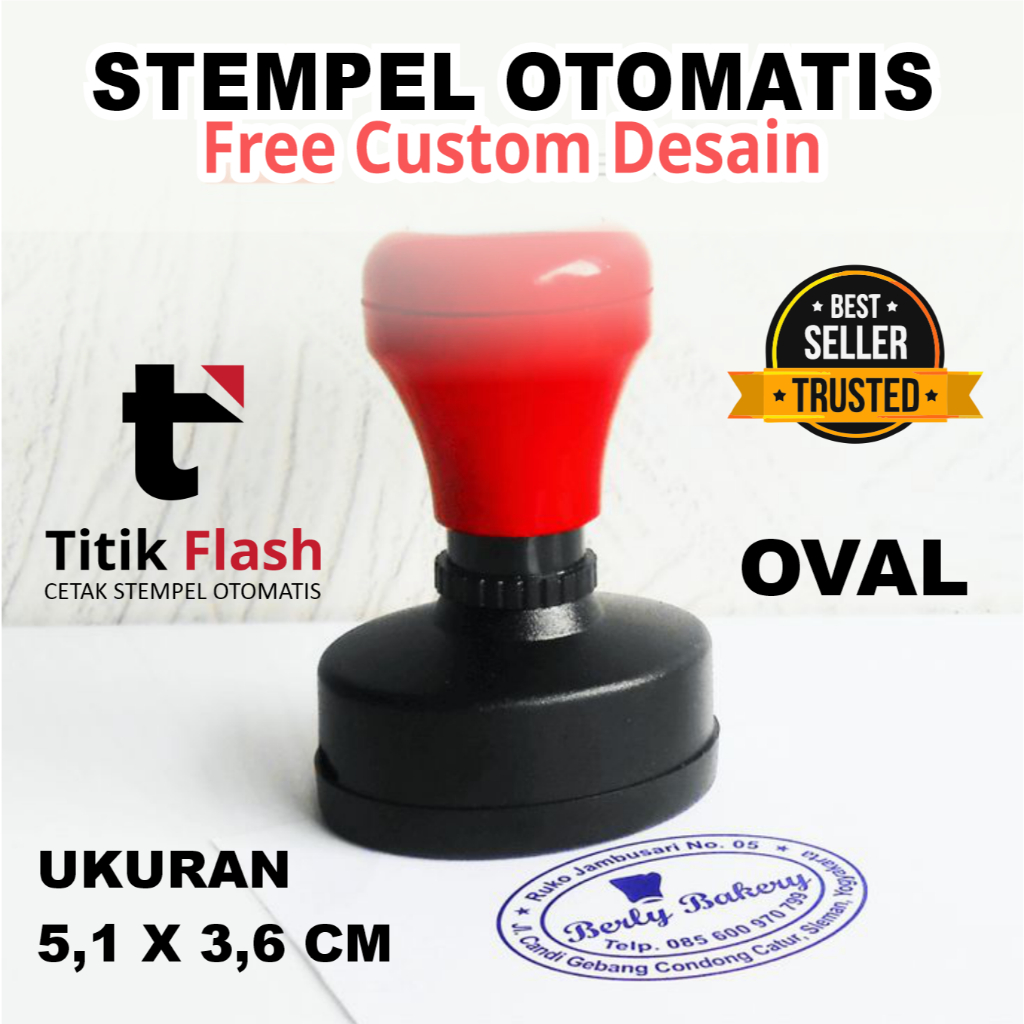 

(TERMURAH )Stempel Otomatis OVAL 5,1 x 3,6 cm