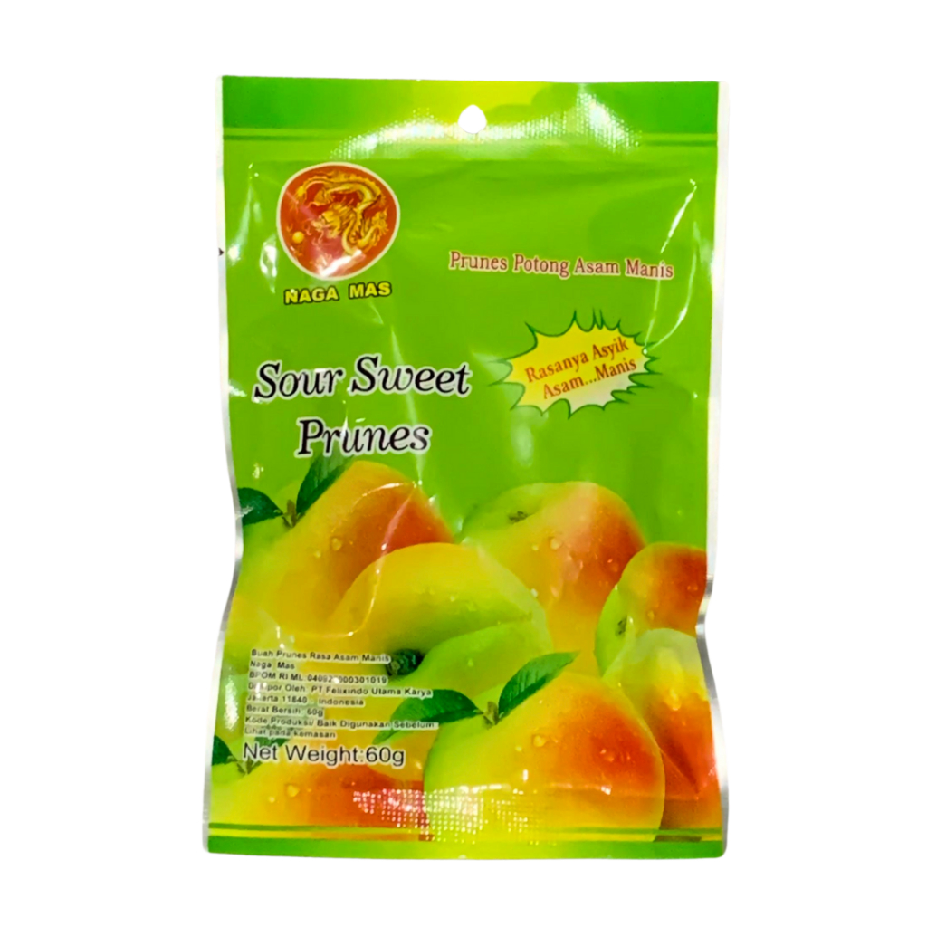 

Manisan Sour Sweet Prunes 60 gram | Prunes Potong Asam Manis | Manisan Prunes | Manisan Buah | Manisan Buah Prem Potong| Buah Asli | Kiamboi Potong