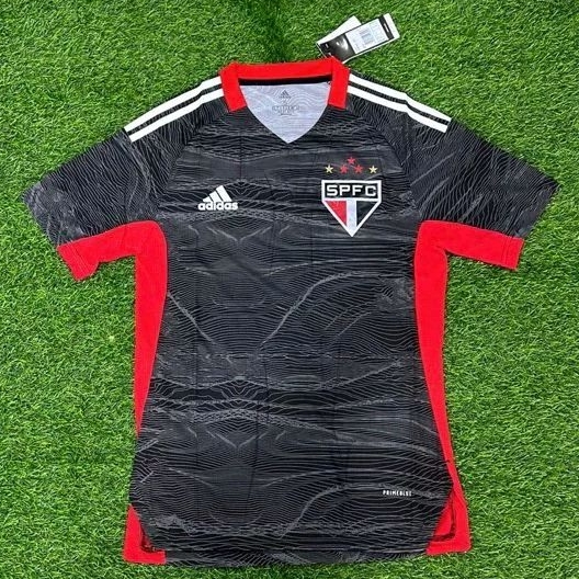 PLAYER ISSUE BAJU JERSEY BOLA SAO PAULO HITAM SLIMFIT