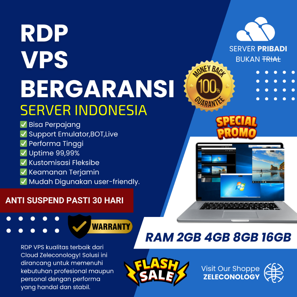 RDP / VPS Indonesia Bulanan Berkualitas Anti Mati dan Bisa Perpanjang Anti Suspend - Bukan RDP Trial