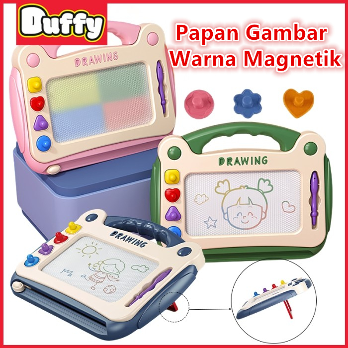 Duffy toys Mainan Papan Tulis Magnet Papan Tulis Anak / Papan Gambar Warna Magnetik Anak-anak Dihapu
