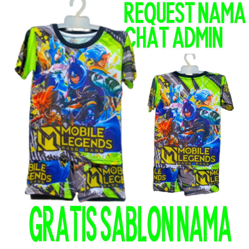 bisa cod baju anak mobile legend bisa sablon nama usia 2-12thn